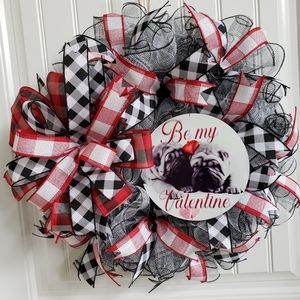 Wreath Valentine's Day Puppies in Love
